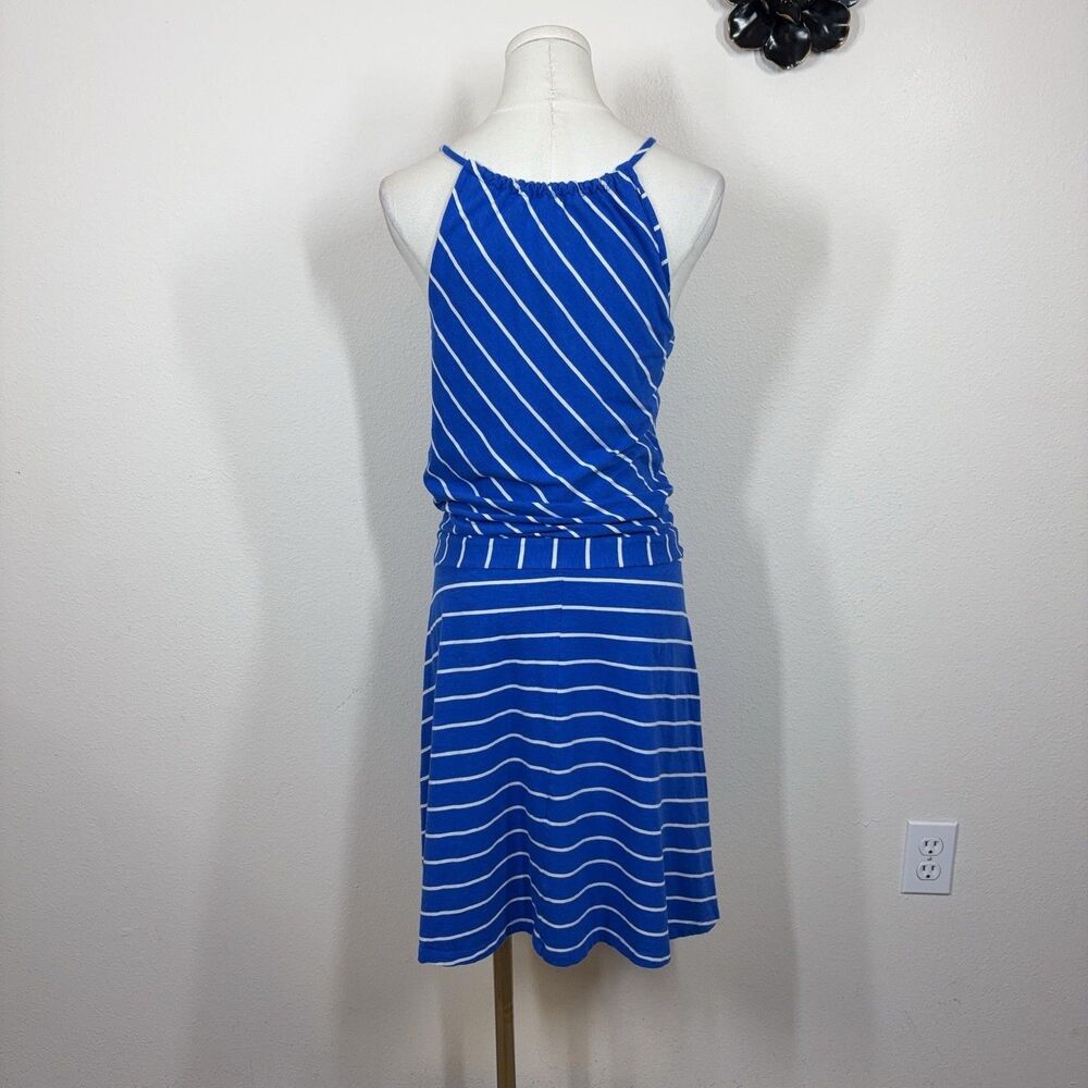 Mountain Hardwear Dress Womens Small Blue Striped Sundress Pockets Casual - Picture 2 of 8